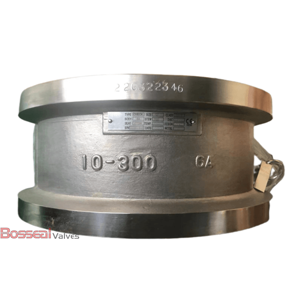 Spring Loaded Dual Check Valve, 10 IN, 600 LB, ASTM A351 CF8